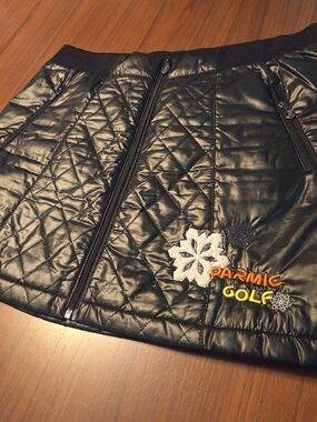 Parmic Golf Quilted Black Skirt with Embroidery (L)